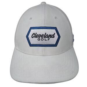 Cleveland Golf Trucker Hat White Blue OS Snapback Embroidered Patch Mesh OSFM